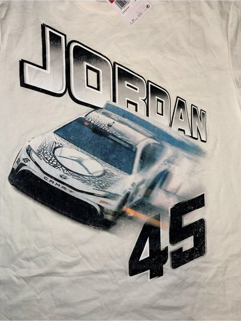 Jordan Racing Tyler Reddick No. 45 Car Graphic Tee Sail Men’s L NWT
